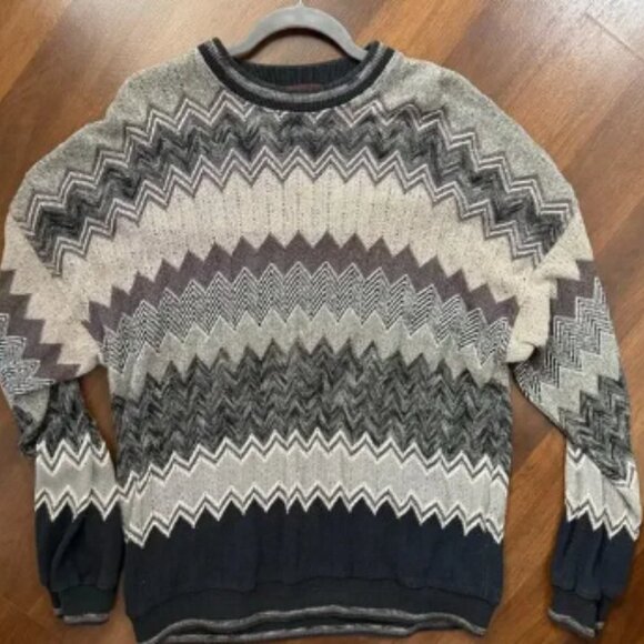 Tundra Canada VTG Coogi Style Sweater Geometric Grandpacore Cabincore Cosby XL - Picture 3 of 6